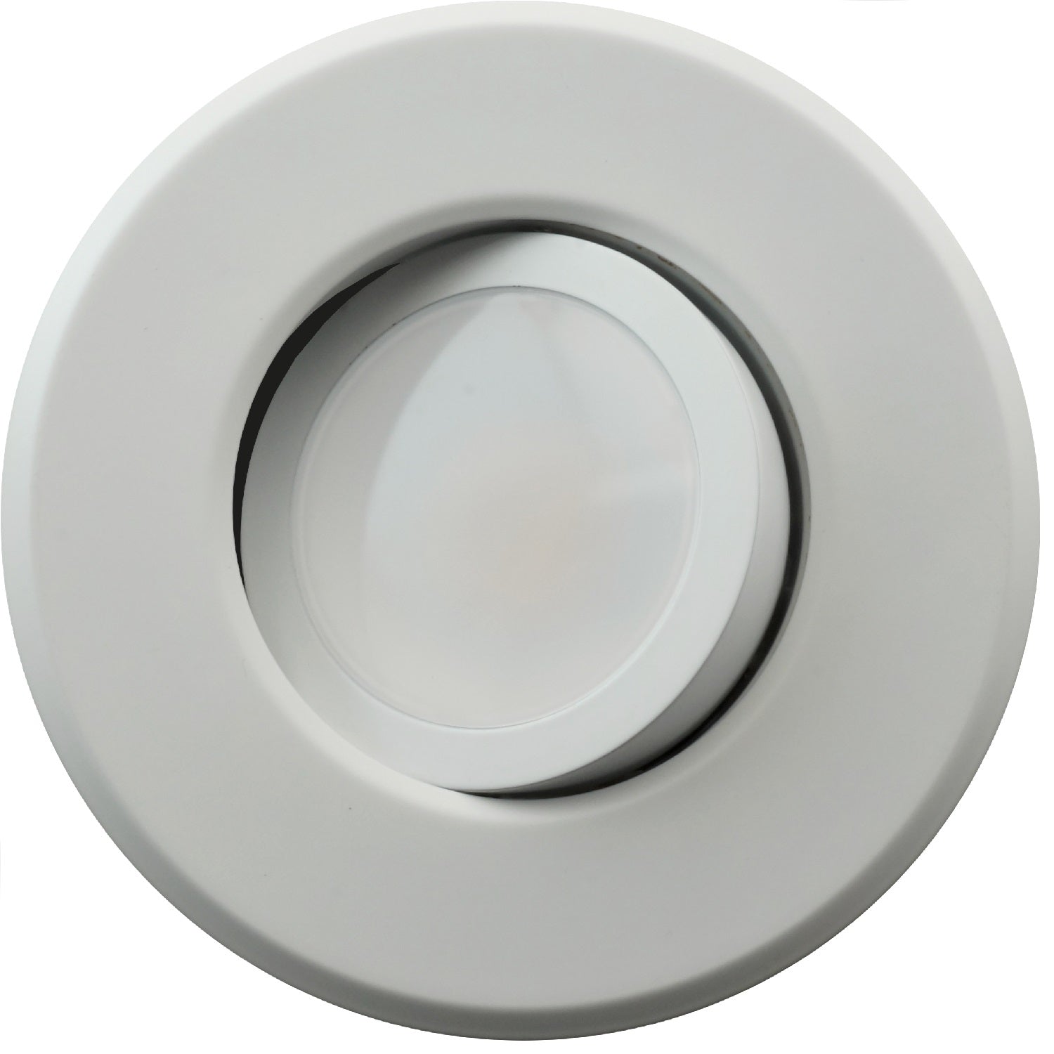 NICOR 5-6 inch LED Gimbal Downlight Retrofit 3000K Dimmable White Finish.