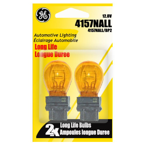 GE 4157 NA LL - Amber Long Life 27w 12.8v S8 Automotive lamp - 2 Bulbs