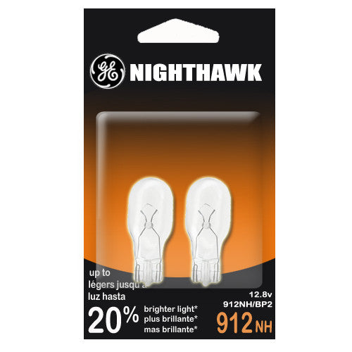 2PK - GE 89242 912 NH 13W 12.8v T5 Wedge W2.1x9.5d Nighthawk Automotive bulb