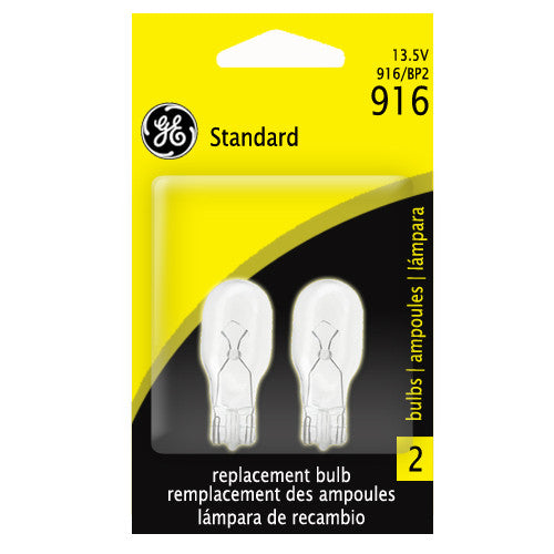 GE 23025 916 - 7W 13.5v T5 W2.1x9.5d C-2F Miniature Automotive bulb - 2 Pack