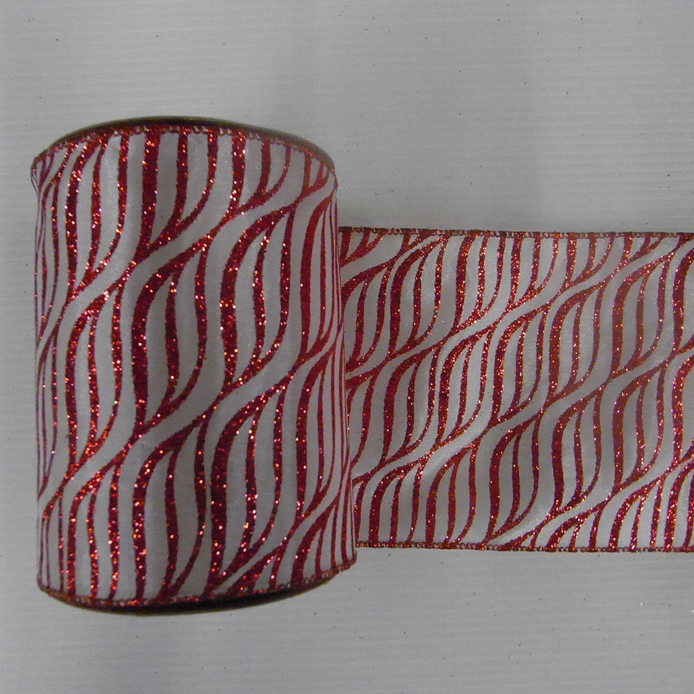 4" x 10yd White Red Zebra