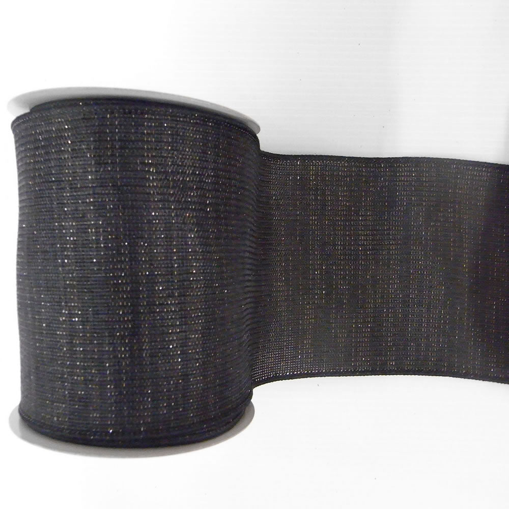 4" x 10yd Black Mesh Silver