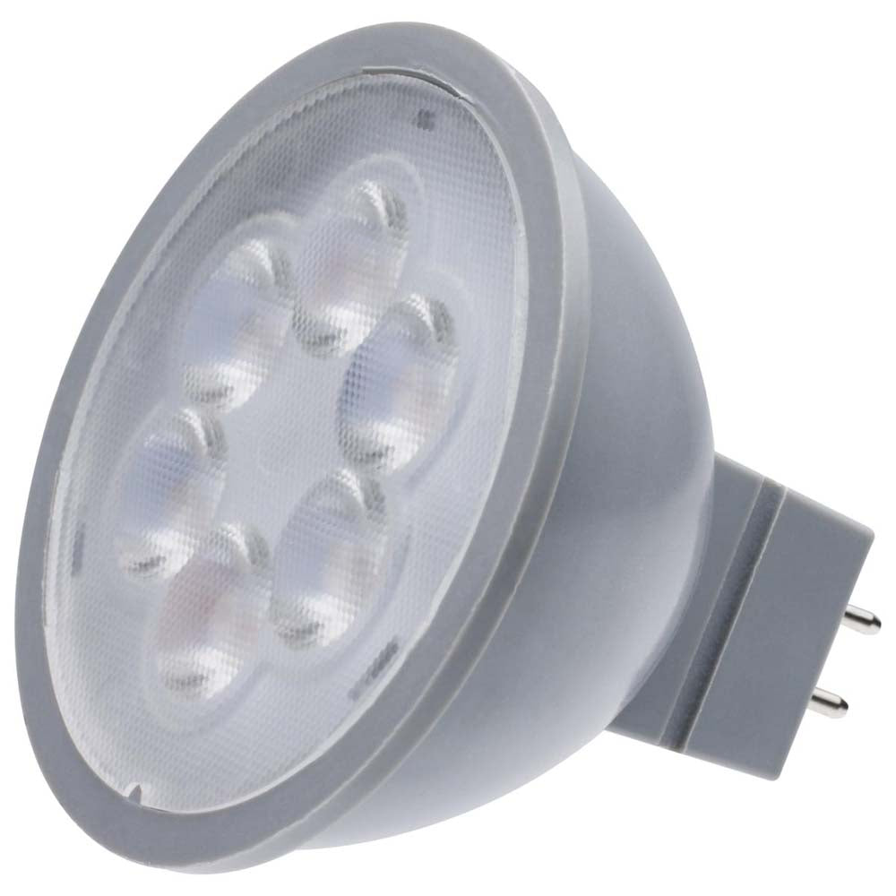 4.5W 12v MR16 LED 3500K Flood 40d 360LM GU5.3 Base Silver Finish Bulb