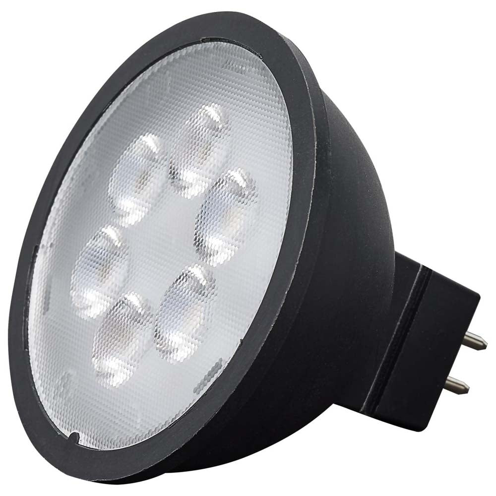 4.5W 12v MR16 LED 3000K GU5.3 Base 360LM Flood 40D Black Finish Bulb