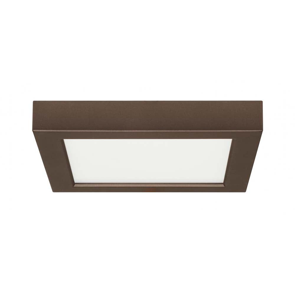 13.5w 7-in Flush Mount LED Fixture 2700K Square Shape Bronze Finish 120v