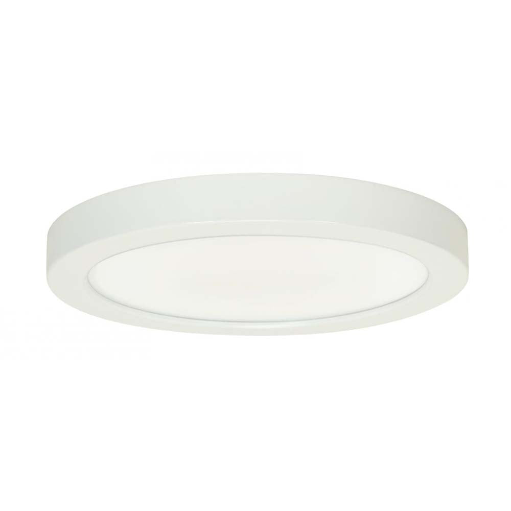 18.5w 9-in Flush Mount LED Fixture 2700K Round Shape White Finish 120v