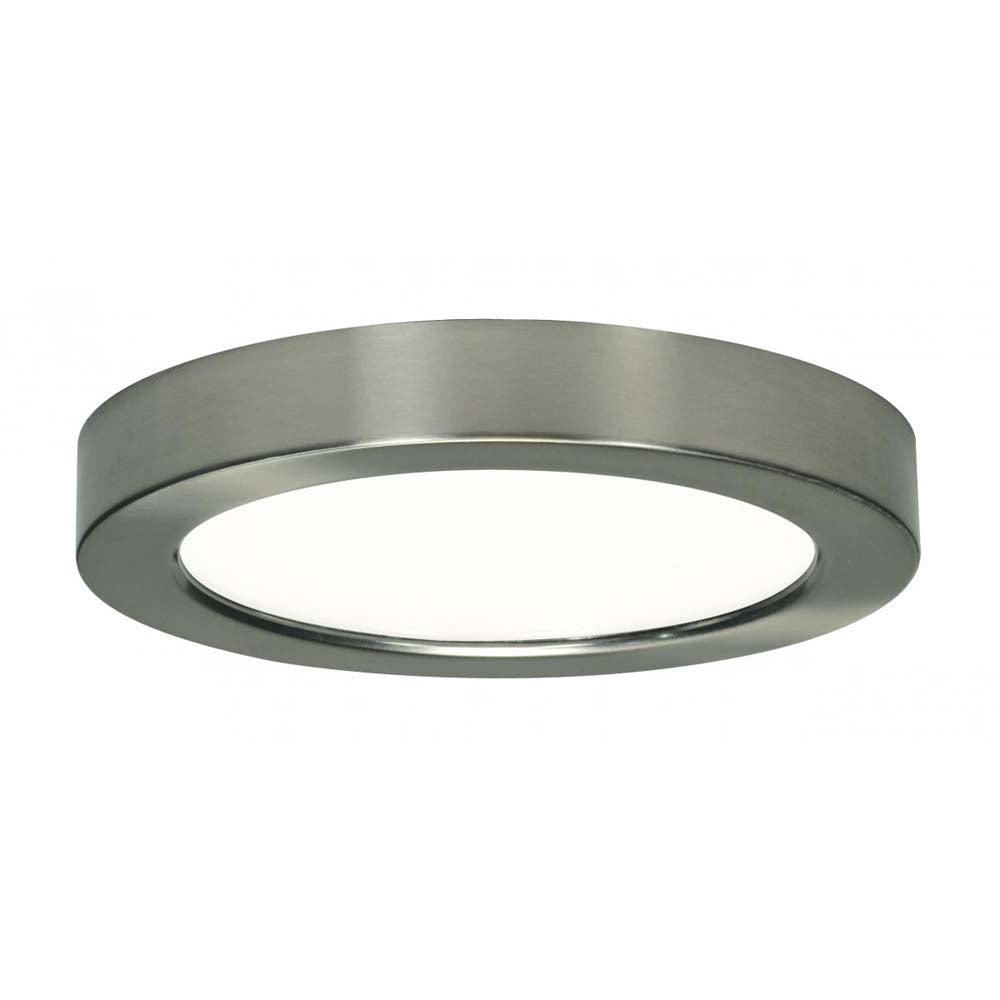 13.5w 7-in Flush Mount LED Fixture 3000K Round Shape Brushed Nickel Finish 120v