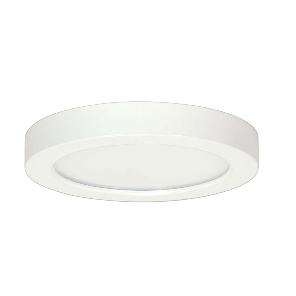 18.5w 9-in Flush Mount LED Fixture 3000K Round Shape White Finish 277v