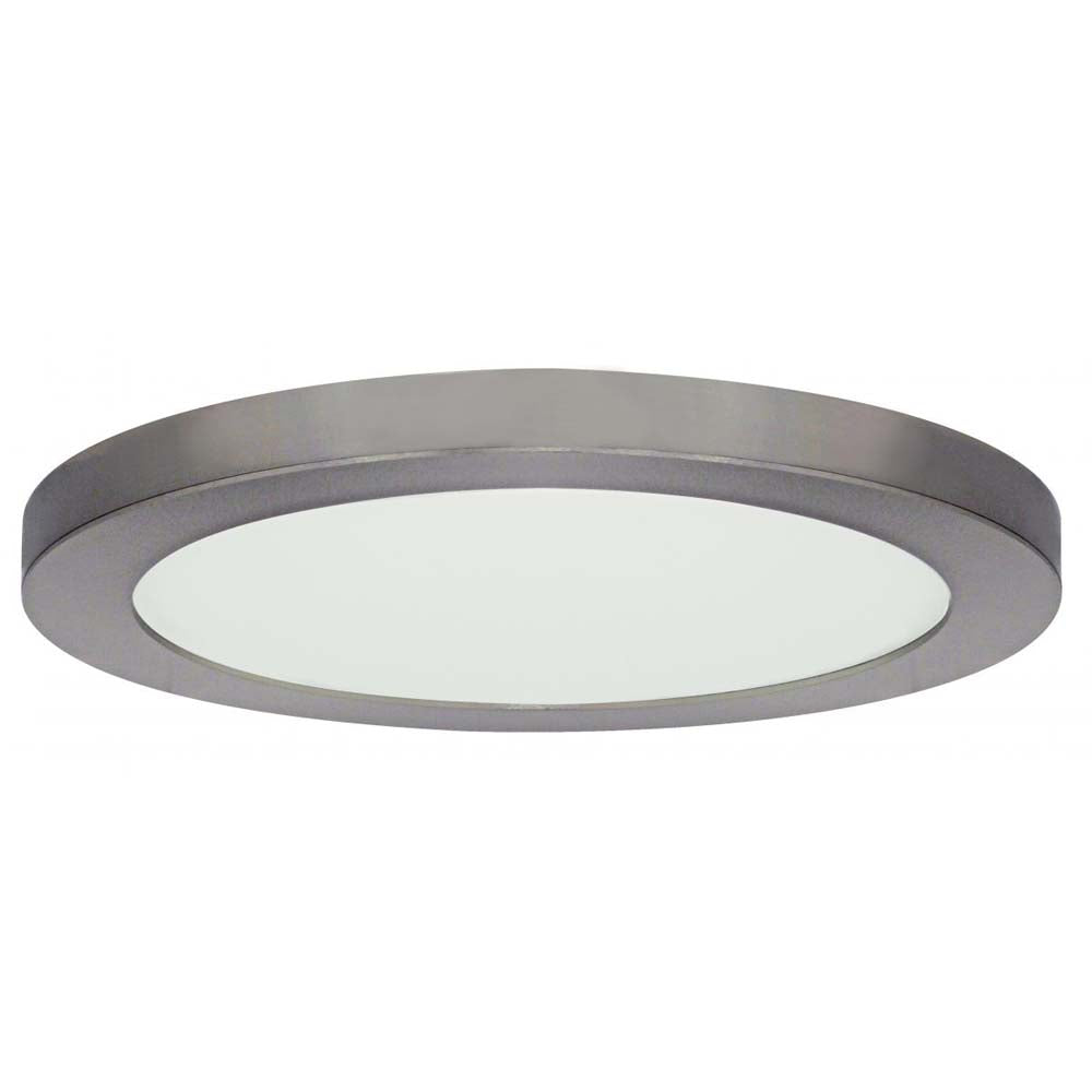 25w 13-in Flush Mount LED Fixture 3000K Round Shape Brushed Nickel Finish 120v