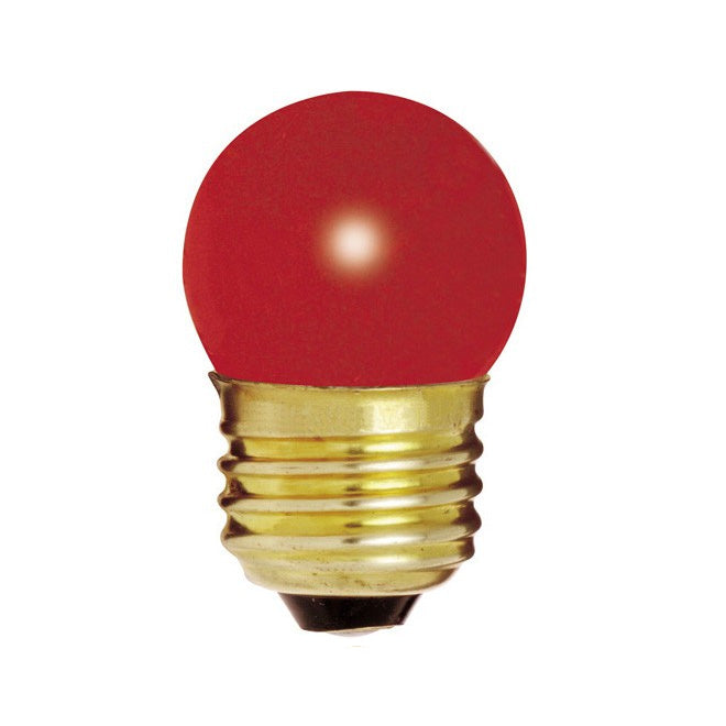 5Pk - Satco S3611 7.5W 120V S11 Ceramic. Red E26 Base Incandescent