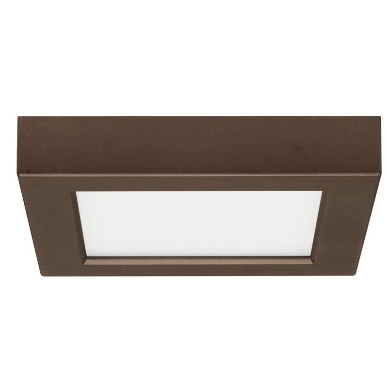 Satco 10.5w 5.5" Flush Mount LED Fixture w/ Square Shape in Bronze Finish 2700k