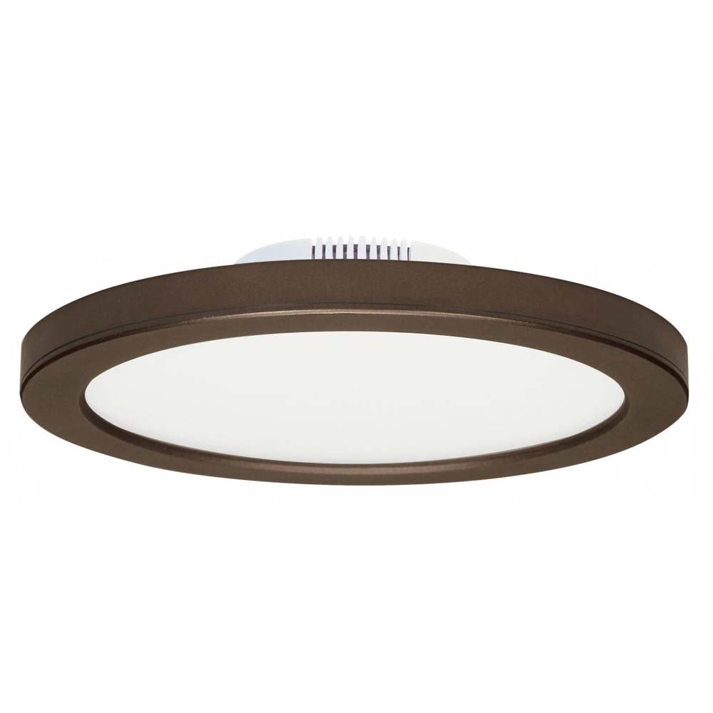 12w 7-in Flush Mount LED Fixture 3000K Bronze finish 120-277v