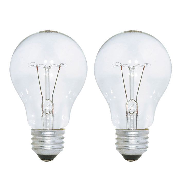 Satco S3940 25W 130V A19 Clear E26 Incandescent light bulb - 2 pack