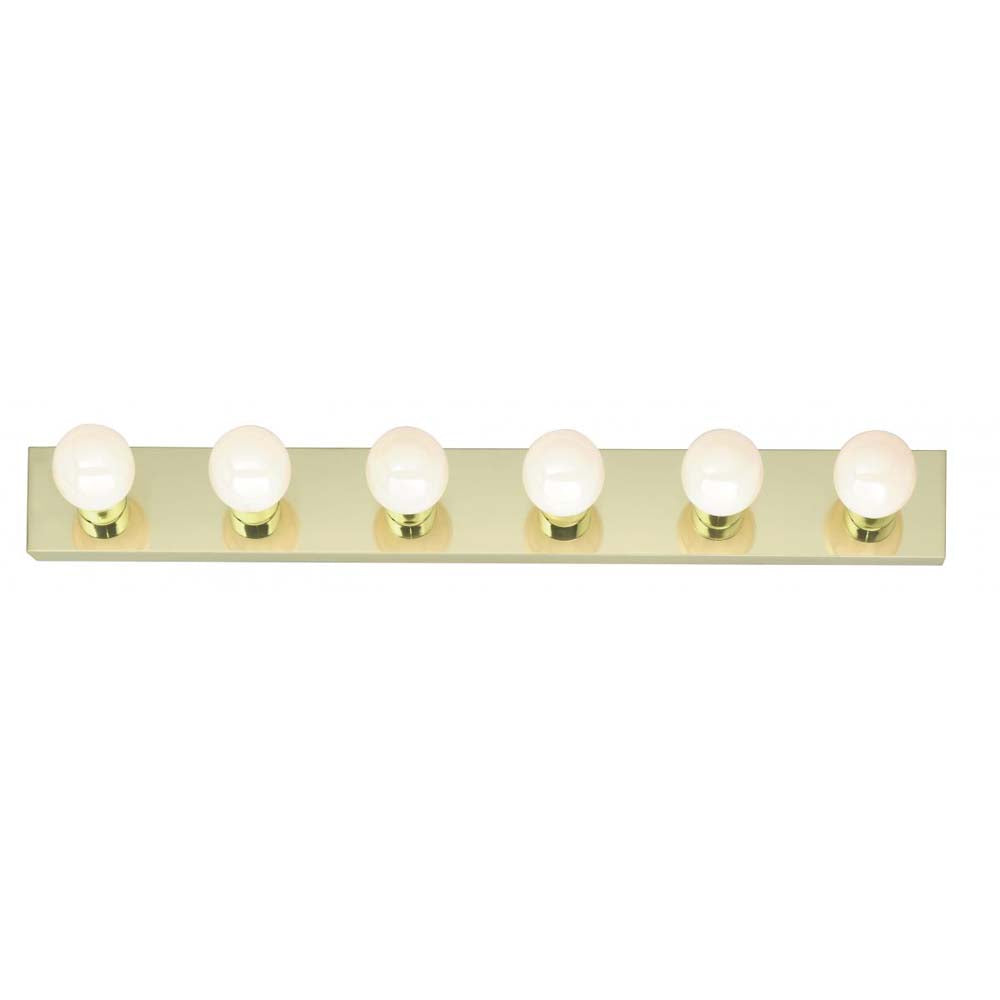 6-Light 36-in Vanity Strip Polished Brass Finish