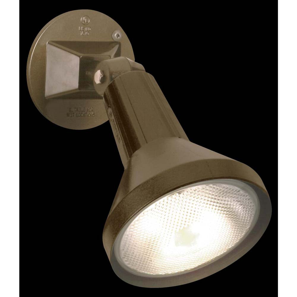 8-in Flood Light Exterior PAR38 w/ Adjustable Swivel Bronze Finish