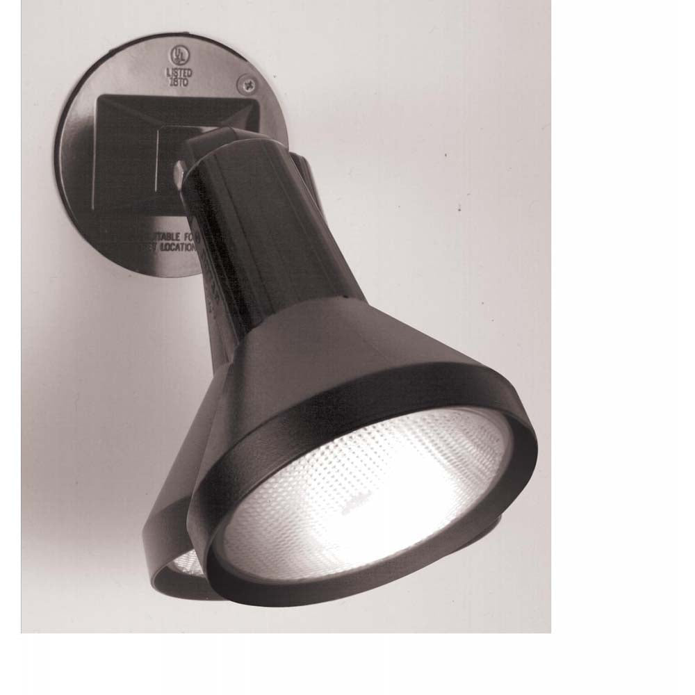 8-in Flood Light Exterior PAR38 w/ Adjustable Swivel Black Finish