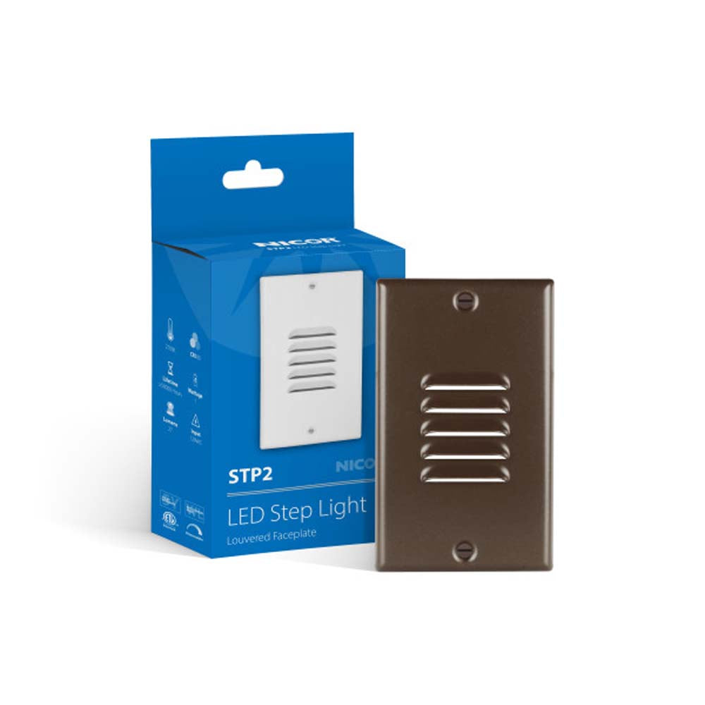 STP2 Vertical Louvered Oil-Rubbed Bronze LED Step Light