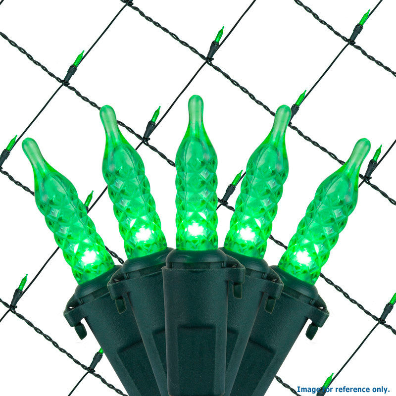 4x6 Ft. M5 LED Net Lights - 100 Green Lamps on Green Wire