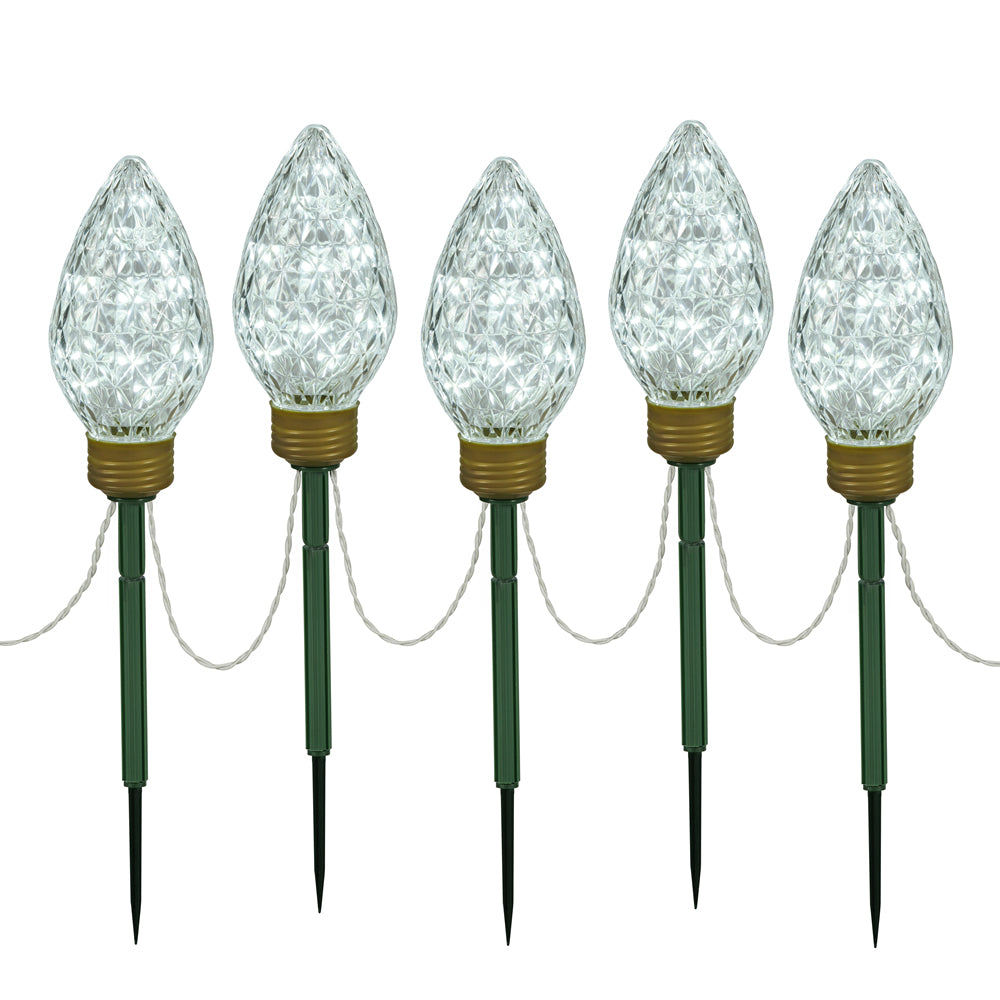 100Lt x 8.5" LED Cool White C9 5Pc Stake 24"