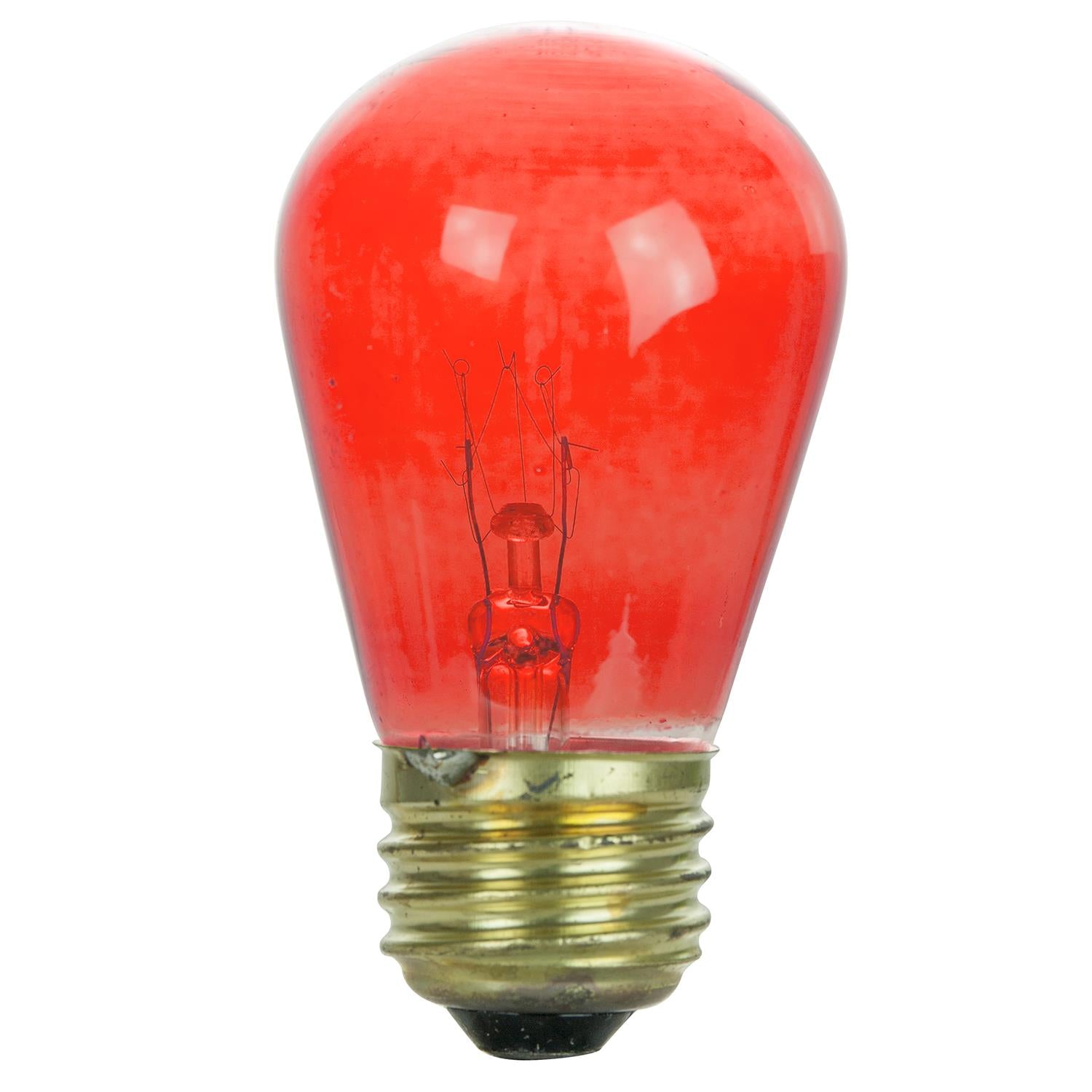 2PK - SUNLITE 11w S14 Red Transparent lamp 120v Medium Base