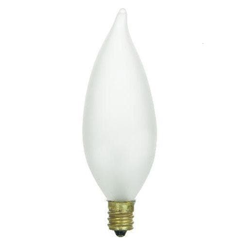 25 pcs. 25w Flame 130v Candelabra Base Frost Bulb