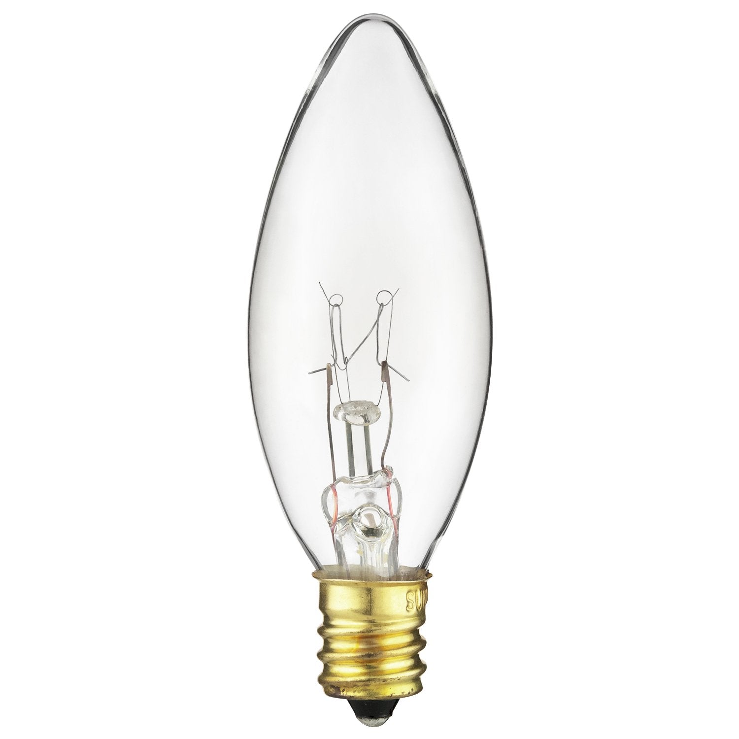 SUNLITE 15w 120v Candelabra Base Torpedo Clear bulbs