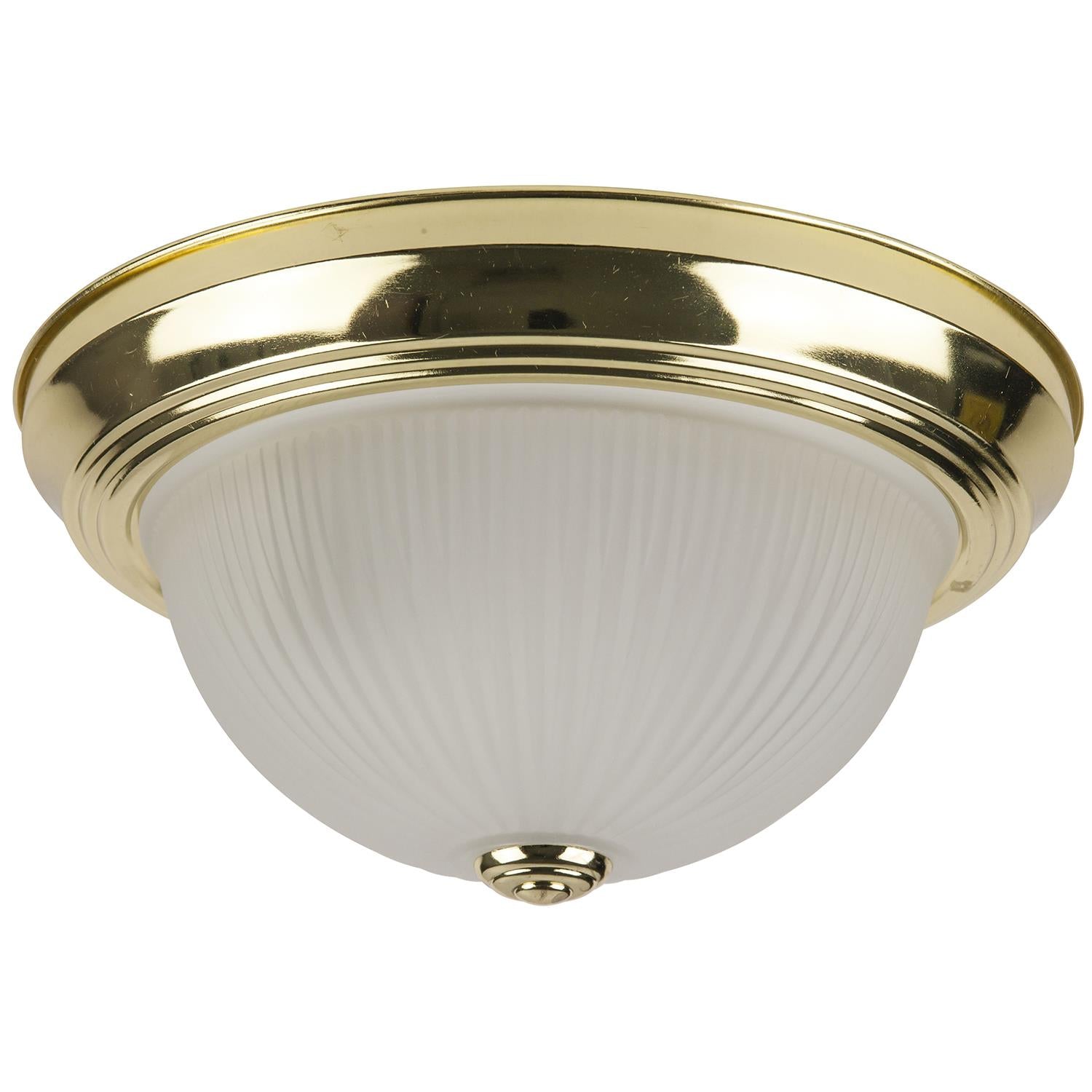 SUNLITE E26 Decorative Dome Style Polished Brass Ceiling Flush Mount Fixture