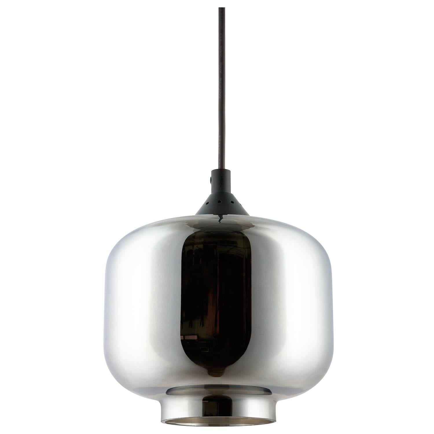 SUNLITE E26 9" Tinted Glass Sphere Brushed Nickel Pendant Light Fixture