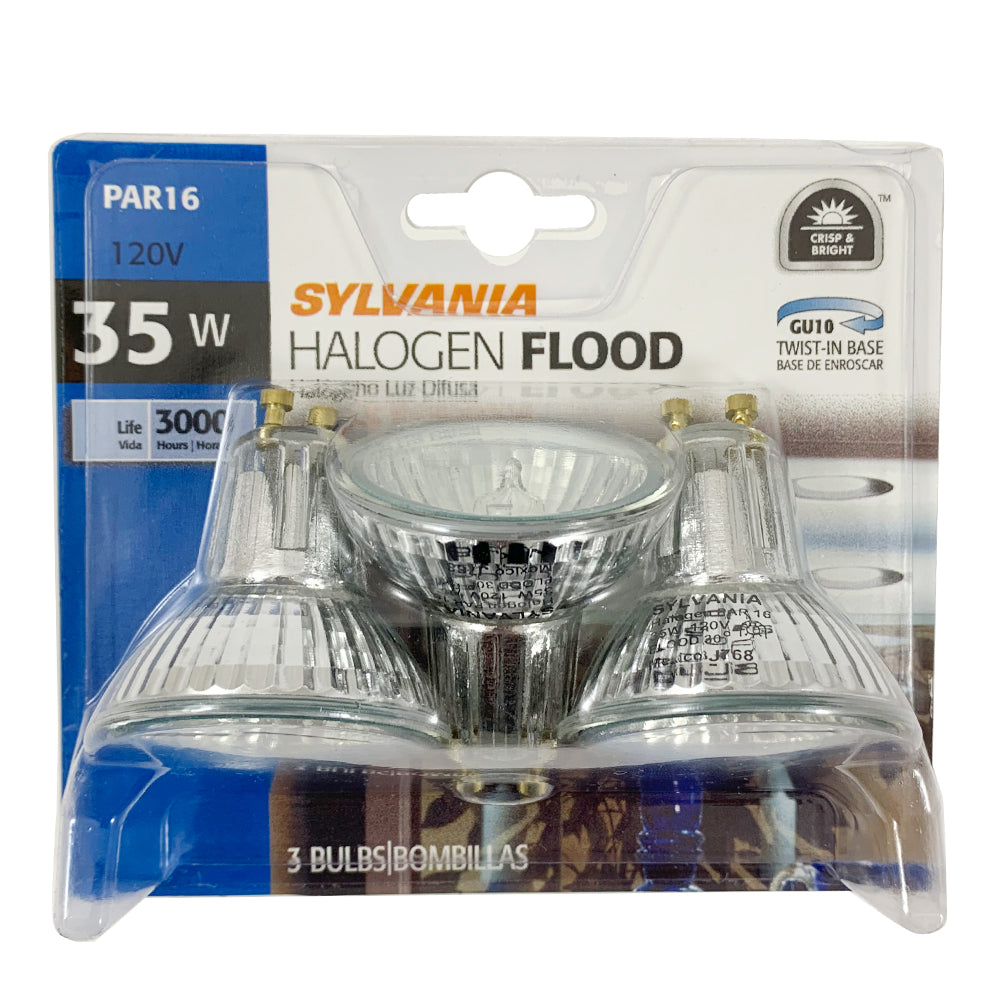 3pk- Sylvania FMW 35w MR16 GU10 Base Halogen Flood Light Bulb