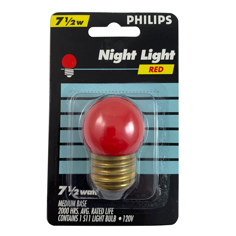 Philips S11 Red Night Light Bulb E26 Base BulbAmerica