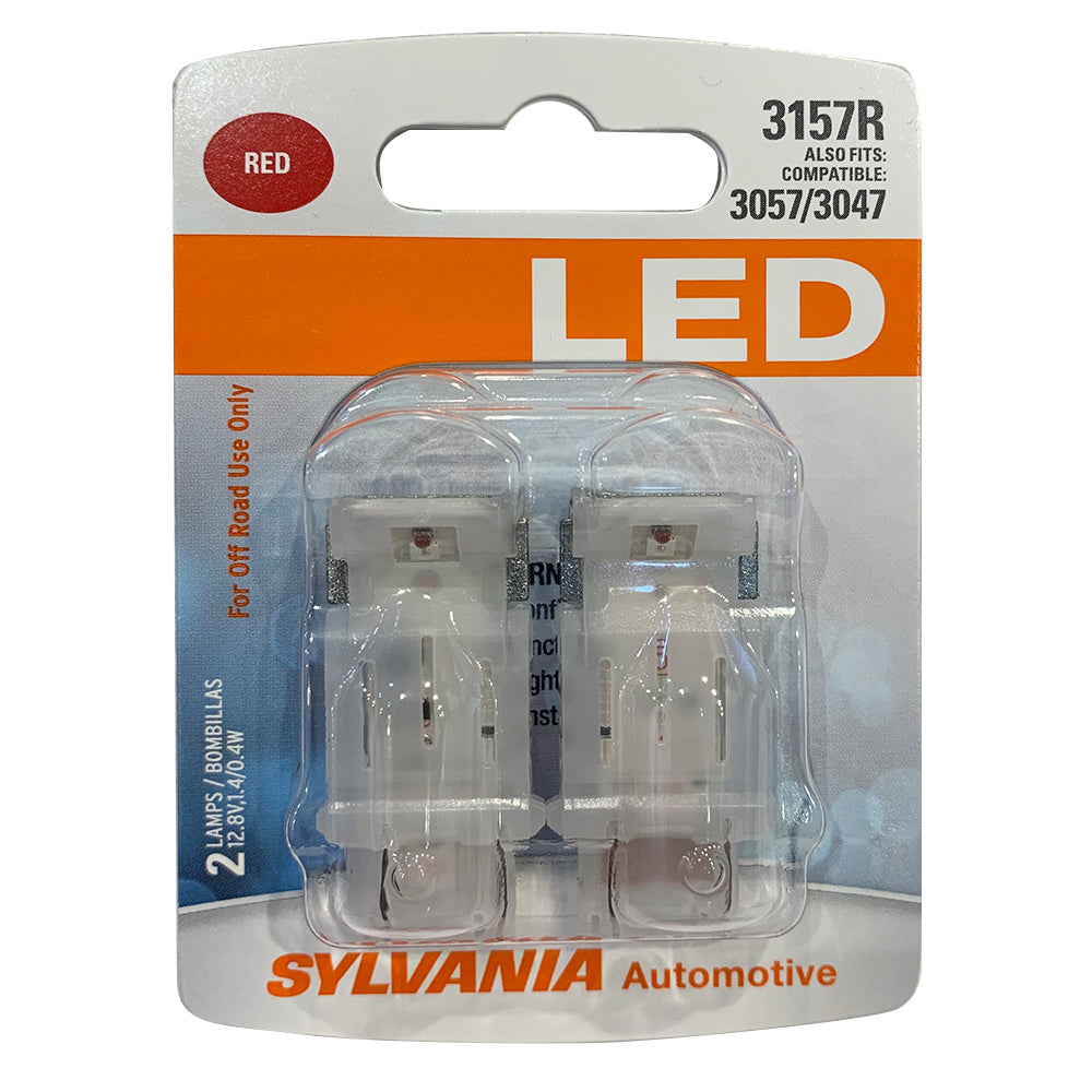 2-PK SYLVANIA 3157 Red LED Automotive Bulb