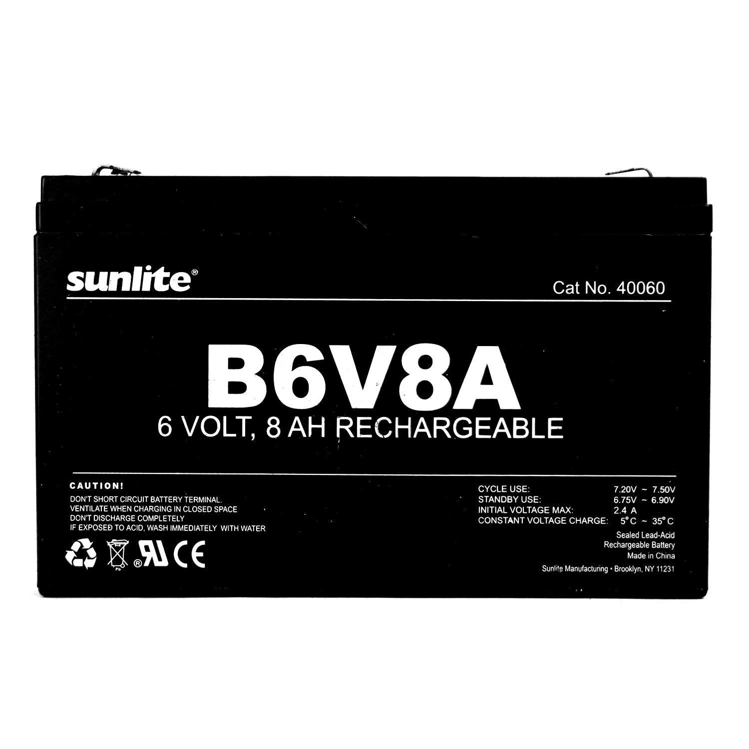 SUNLITE 6V 8A Emergency Back-Up Battery