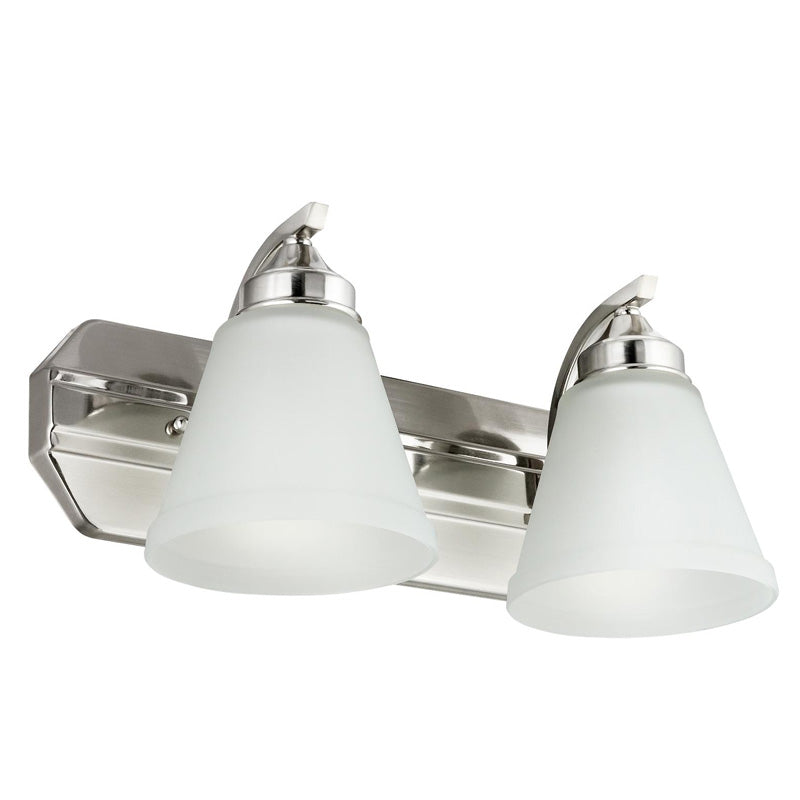 SUNLITE 2-light Brushed Nickel Vanity Fixture - 100 Watts Max