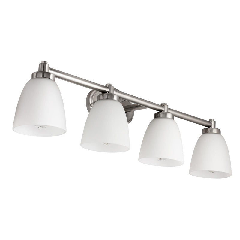 SUNLITE 4-light Rounded Brushed Nickel Vanity Fixture - 100 Watts Max