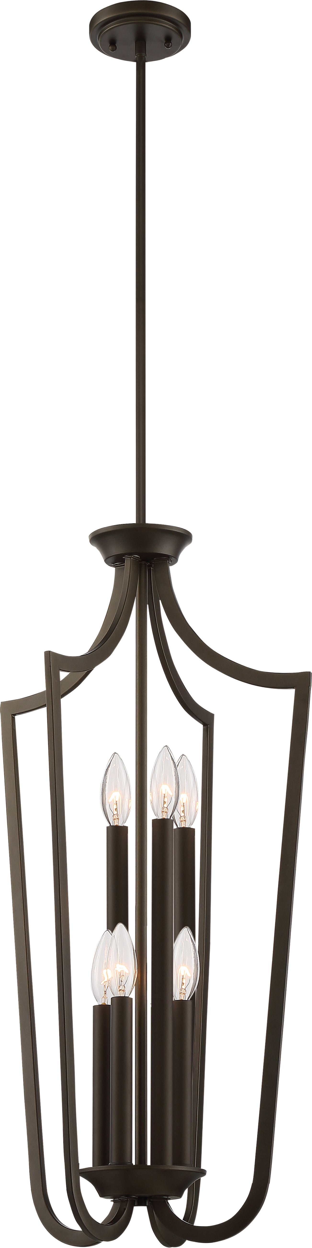 Laguna 6-Light Pendants Mounted Pendant Light Fixture in Forest Bronze Finish