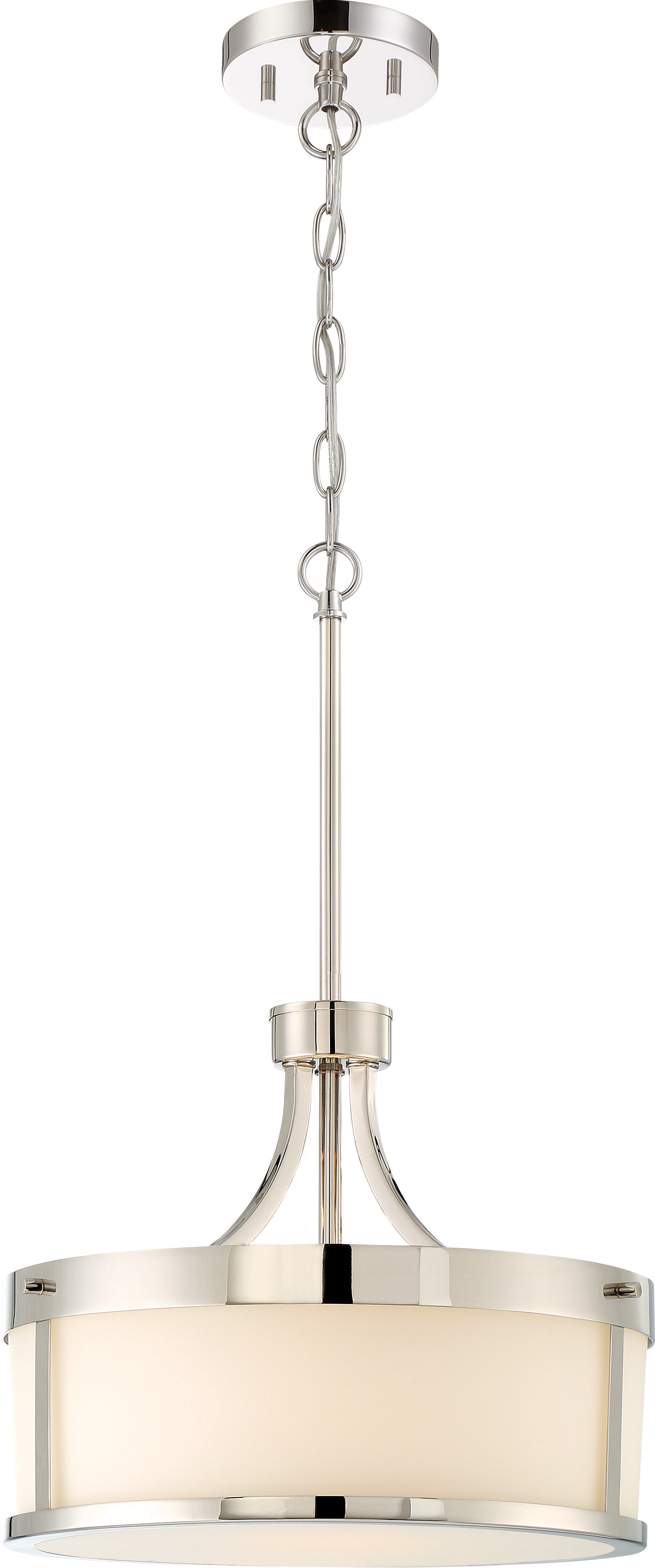 Denver 2-Light Pendants Mounted Pendant Light Fixture in Polished Nickel Finish