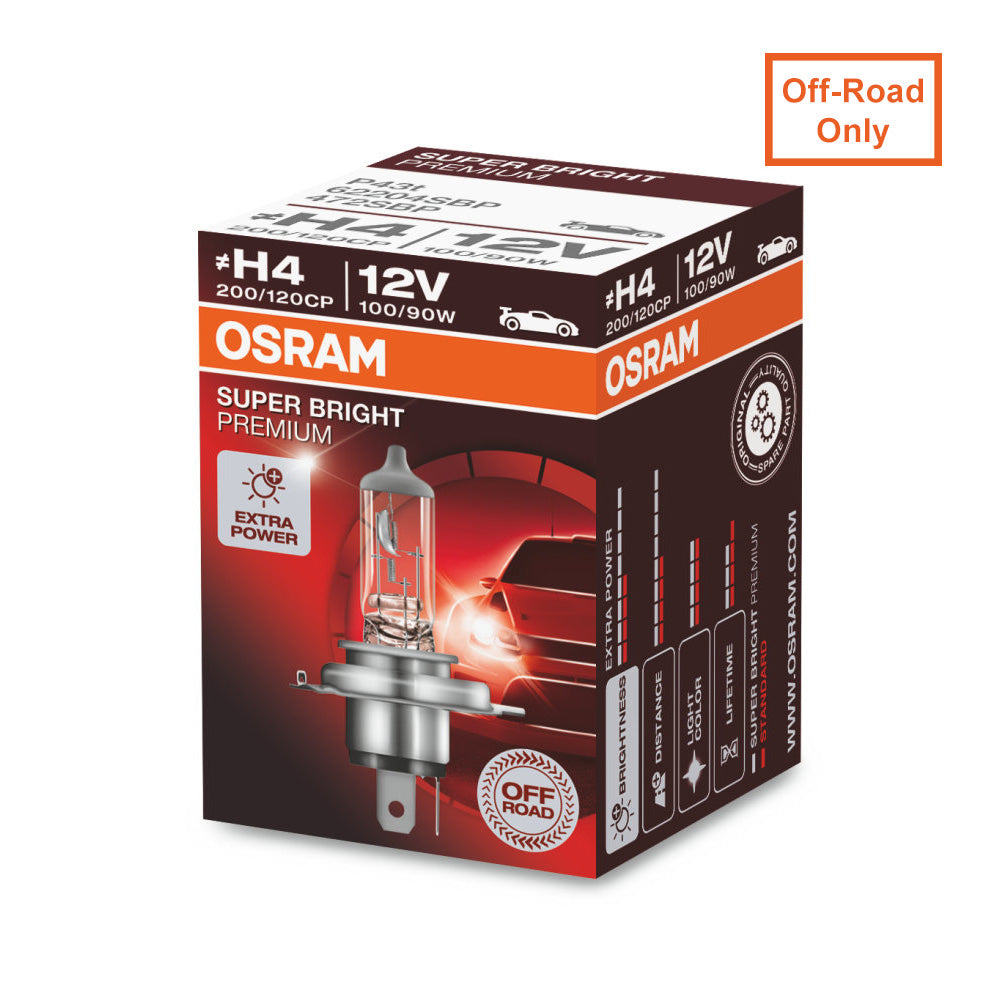 Passief machine mout OSRAM H4 100W/90W 12V 62204 Super Bright Premium Off-Road Automotive B –  BulbAmerica