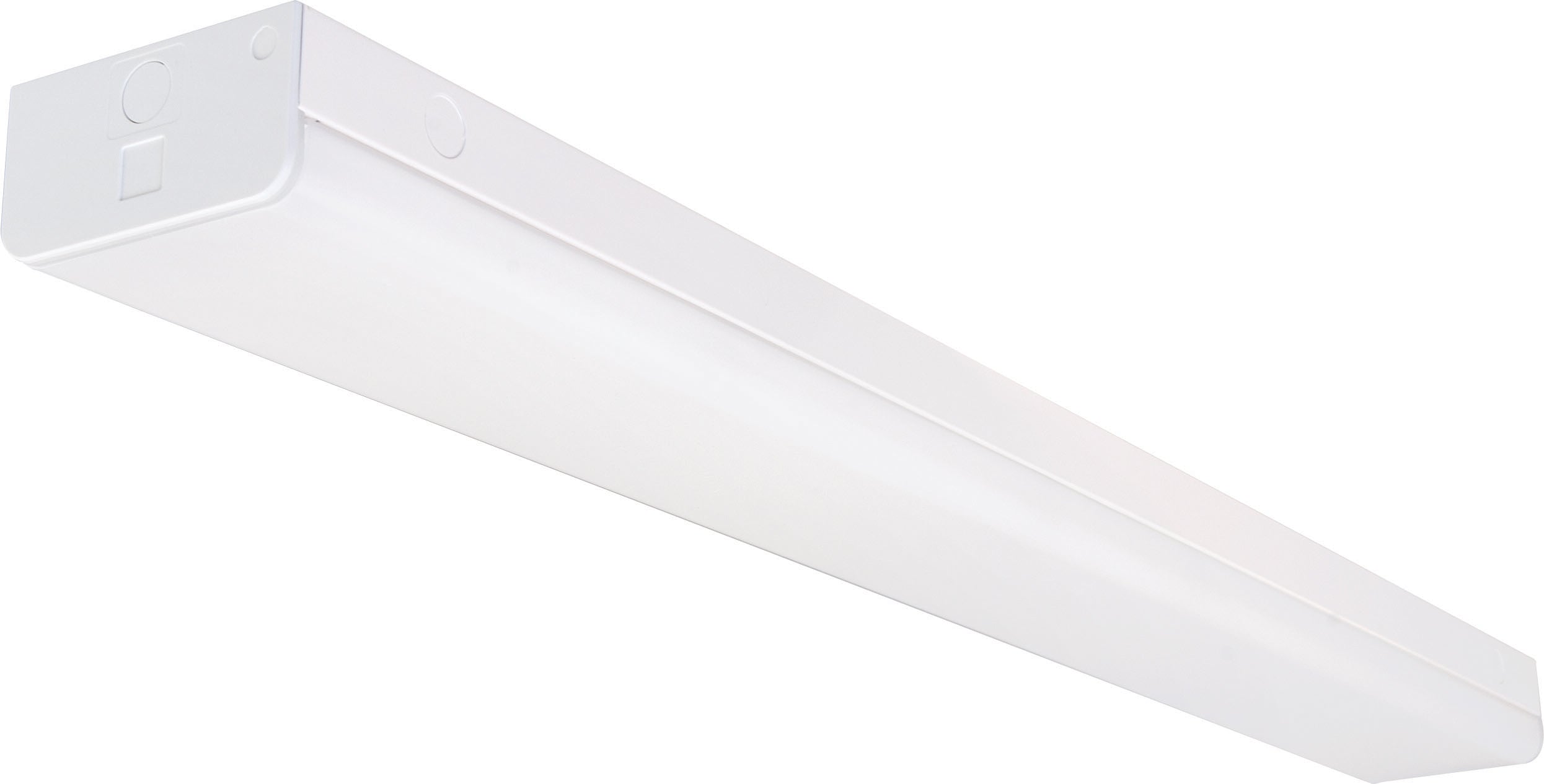 Nuvo EM BackUp 40w 48" LED wide Strip Light w/ knockout in White Finish 5000k