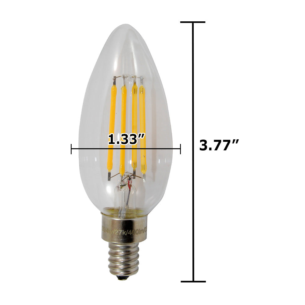 Sunlite 80635-SU Antique Filament LED 4W 2700K E12 Chandelier Light Bu ...