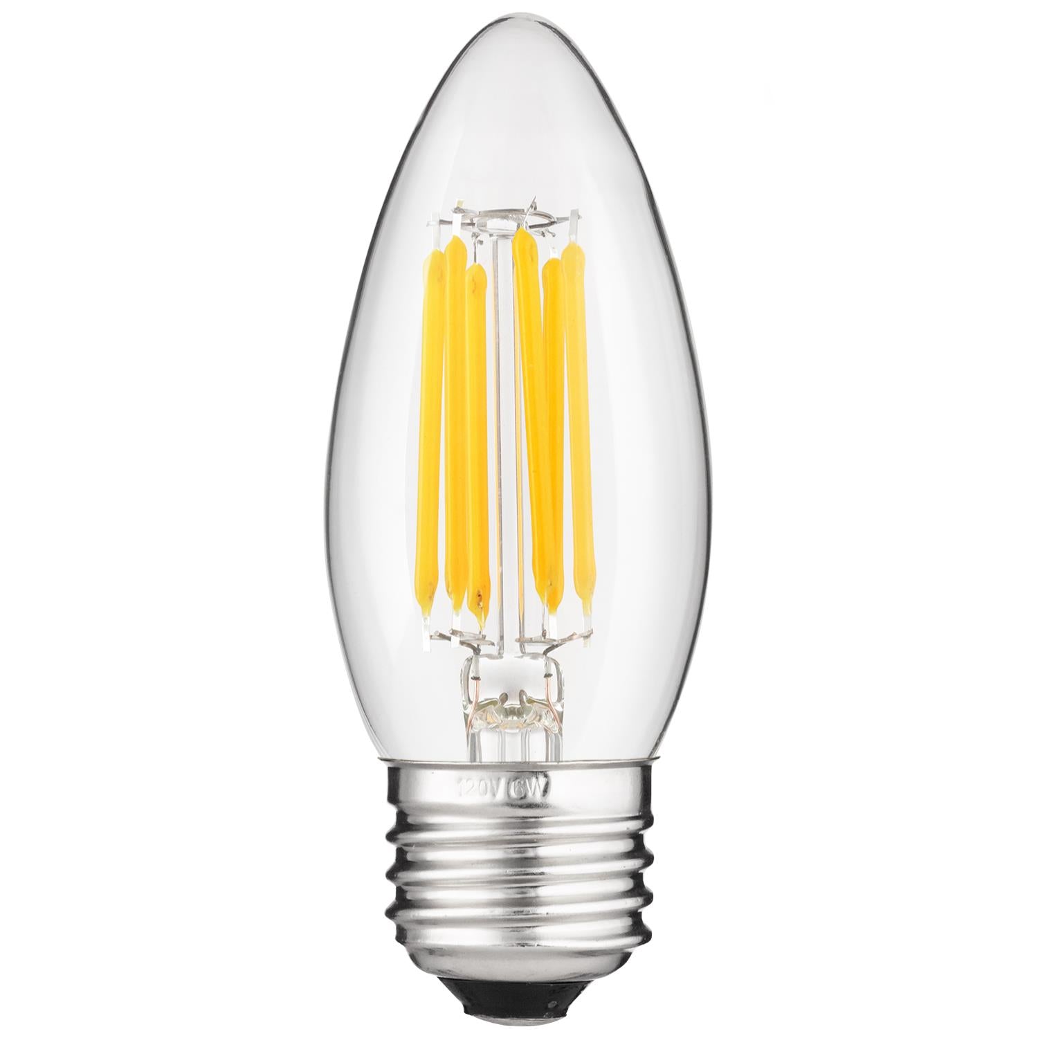 Satco 4.5W LED B11 Bulb, E14, Dimmable, 350 lm, 120V, Clear, 4000K (Satco  S12116)