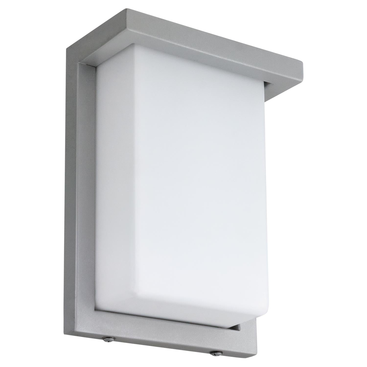 SUNLITE 8" 12w Rectangle LED Wall Sconce Fixture 3000K-Warm White Silver Finish