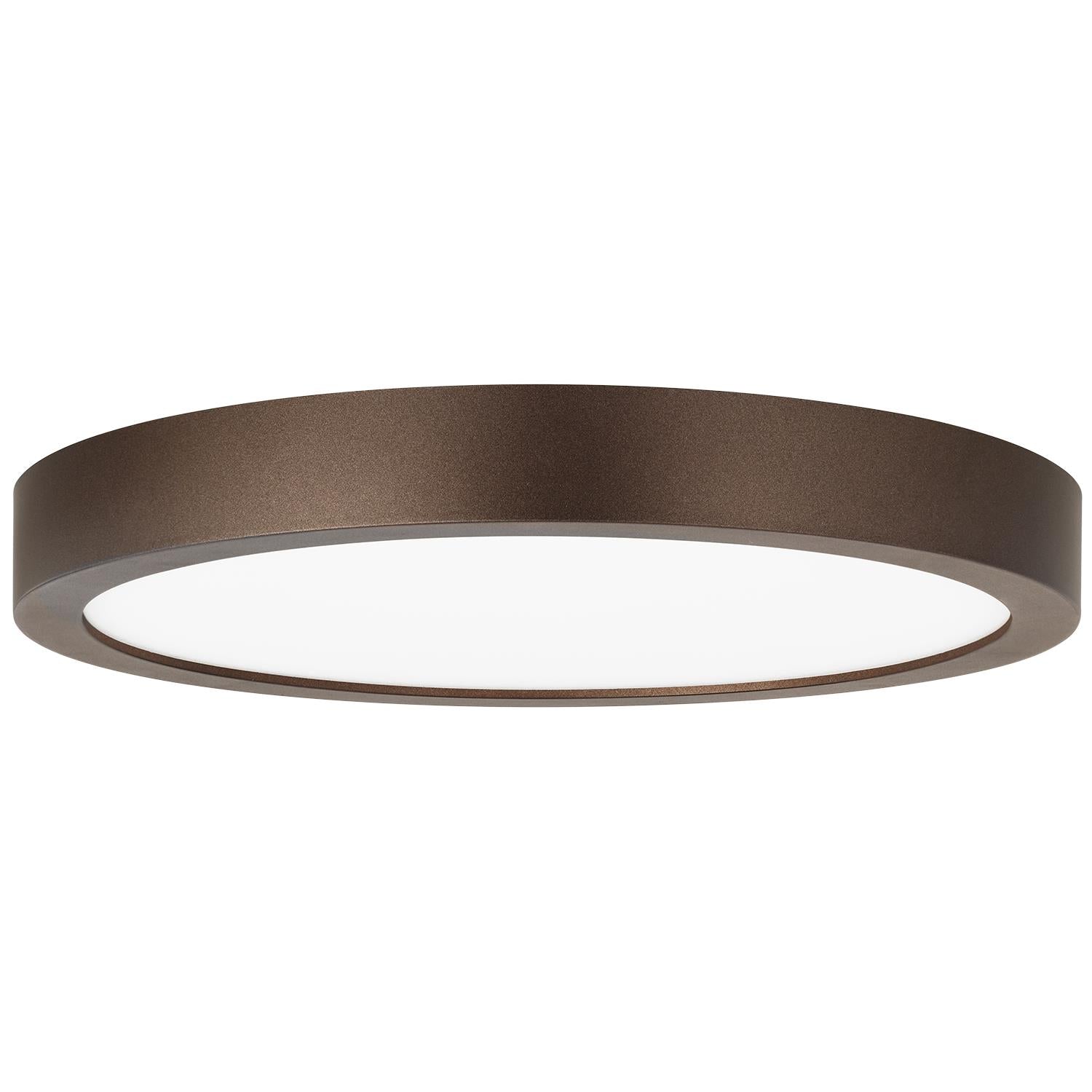 Sunlite 7in. Round LED Mini Flat Panel Fixture, 3000K - Warm White, Bronze Finish