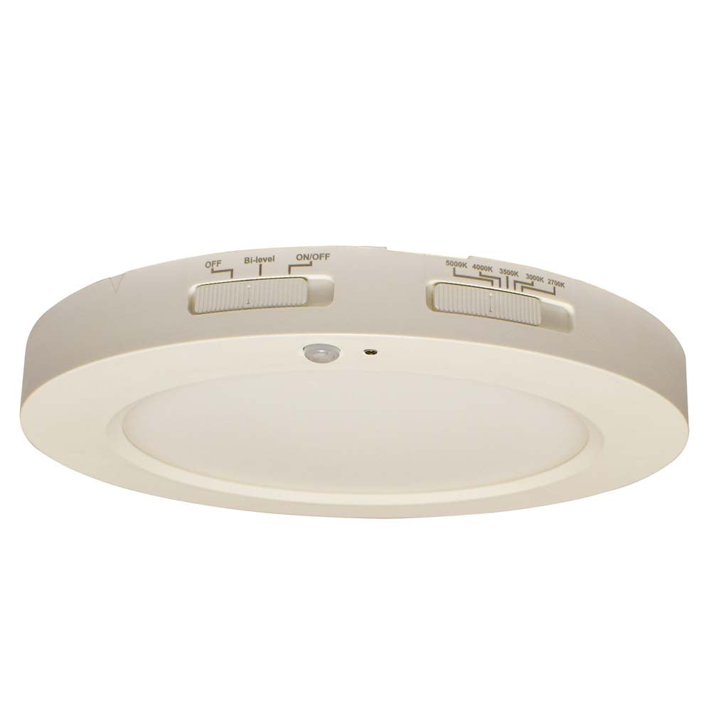 Sunlite 5-in 12w Round LED Mini Flat Panel Fixture CCT Tunable White Finish