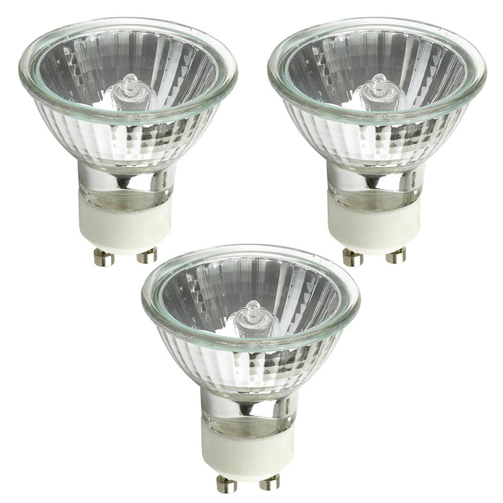 Linstaine 50W GU10 Halogen Bulbs, High Brightness 640Lumens, 6 Pcs MR16  gu10+c 120v 50w Bulbs with Glass Cover, Dimmable Track Light Bulbs