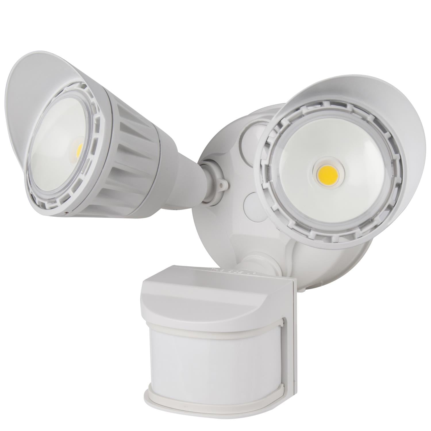 SUNLITE 20W LED Dual Head Security Light with Motion Sensor and Photocell White 3000K Warm White