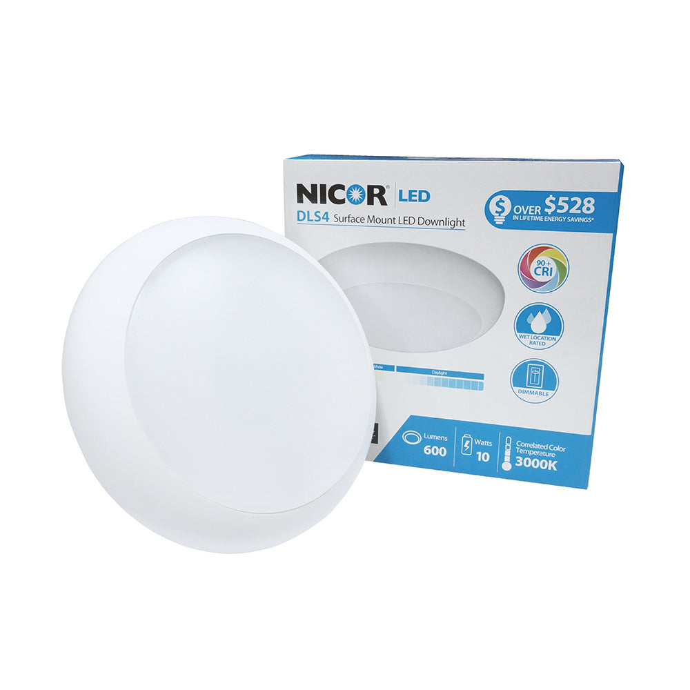 NICOR 4 in. White LED Surface Mount Retrofit in 3000K