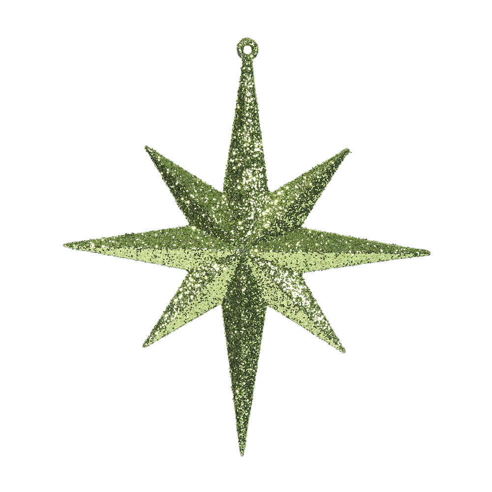 Vickerman 8 in. Lime Glitter Star Christmas Ornament