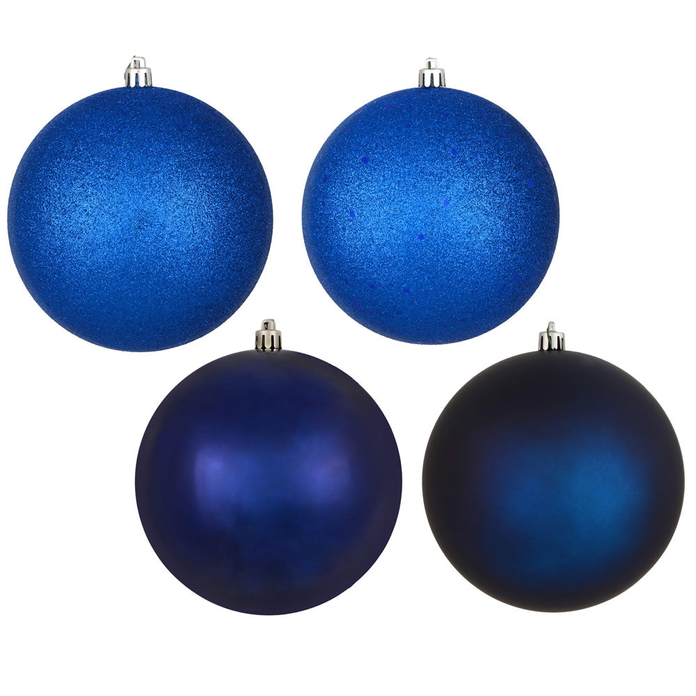 Vickerman 2.4 in. Midnight Blue Ball 4-Finish Asst Christmas Ornament