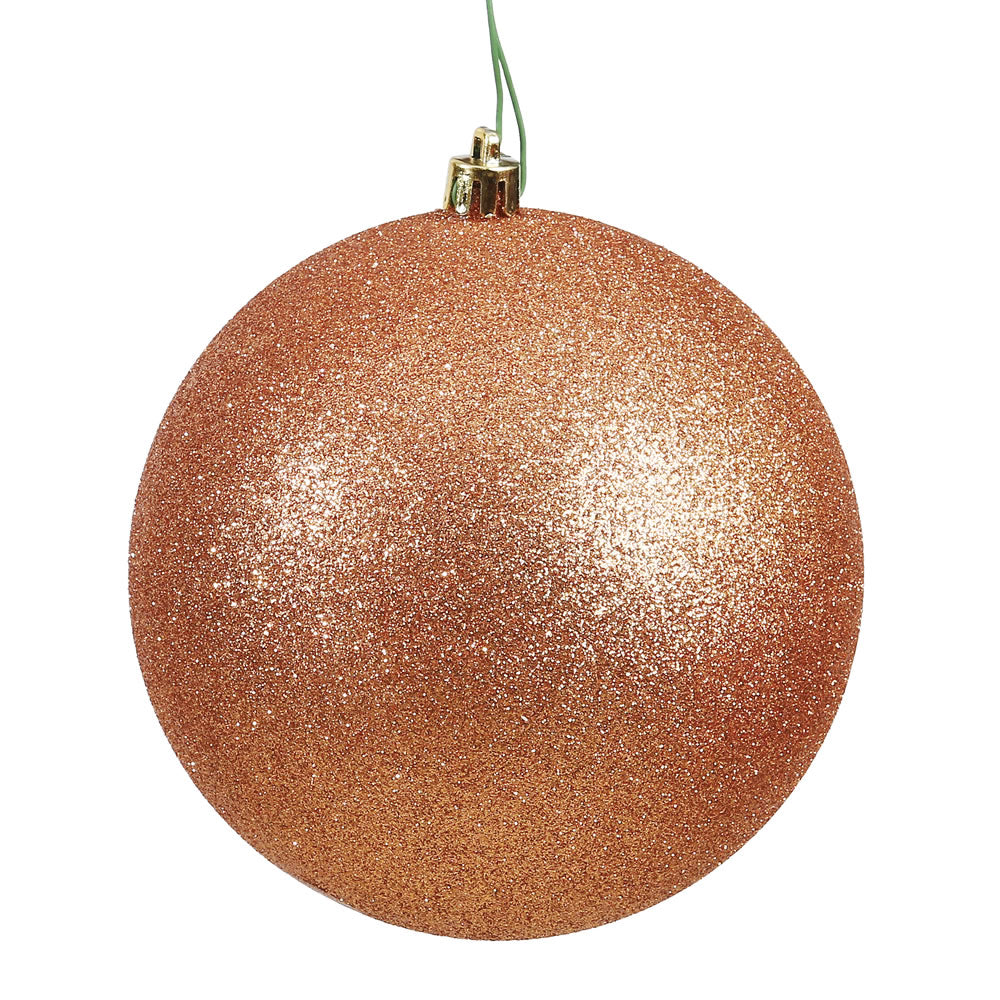 Vickerman 2.75 in. Rose Gold Glitter Ball Christmas Ornament