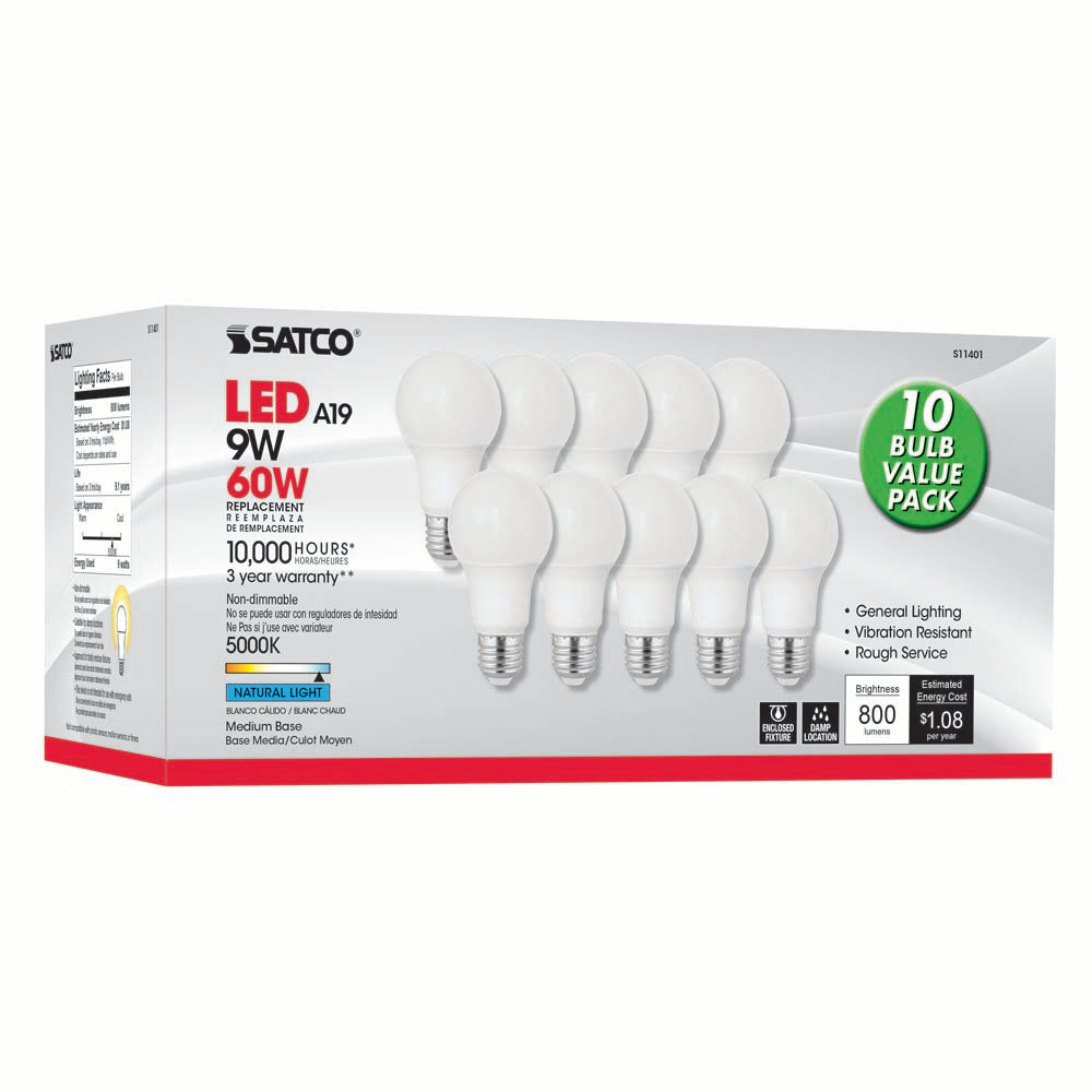 120-277 V LED A19 9W 4000K LED Light Bulb